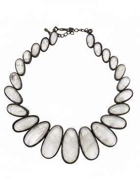 Lia Sophia Clear Teardrop Statement Necklace